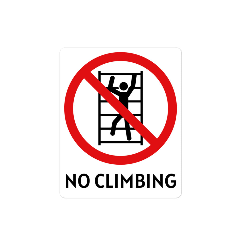 No Climbing Stickers