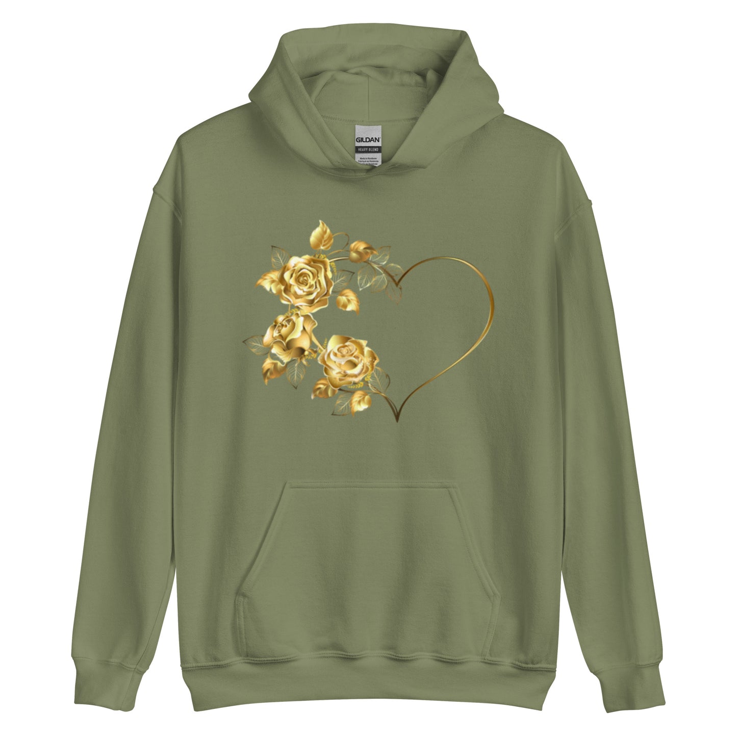 Gold Rose Heart Heavyweight Hoodie