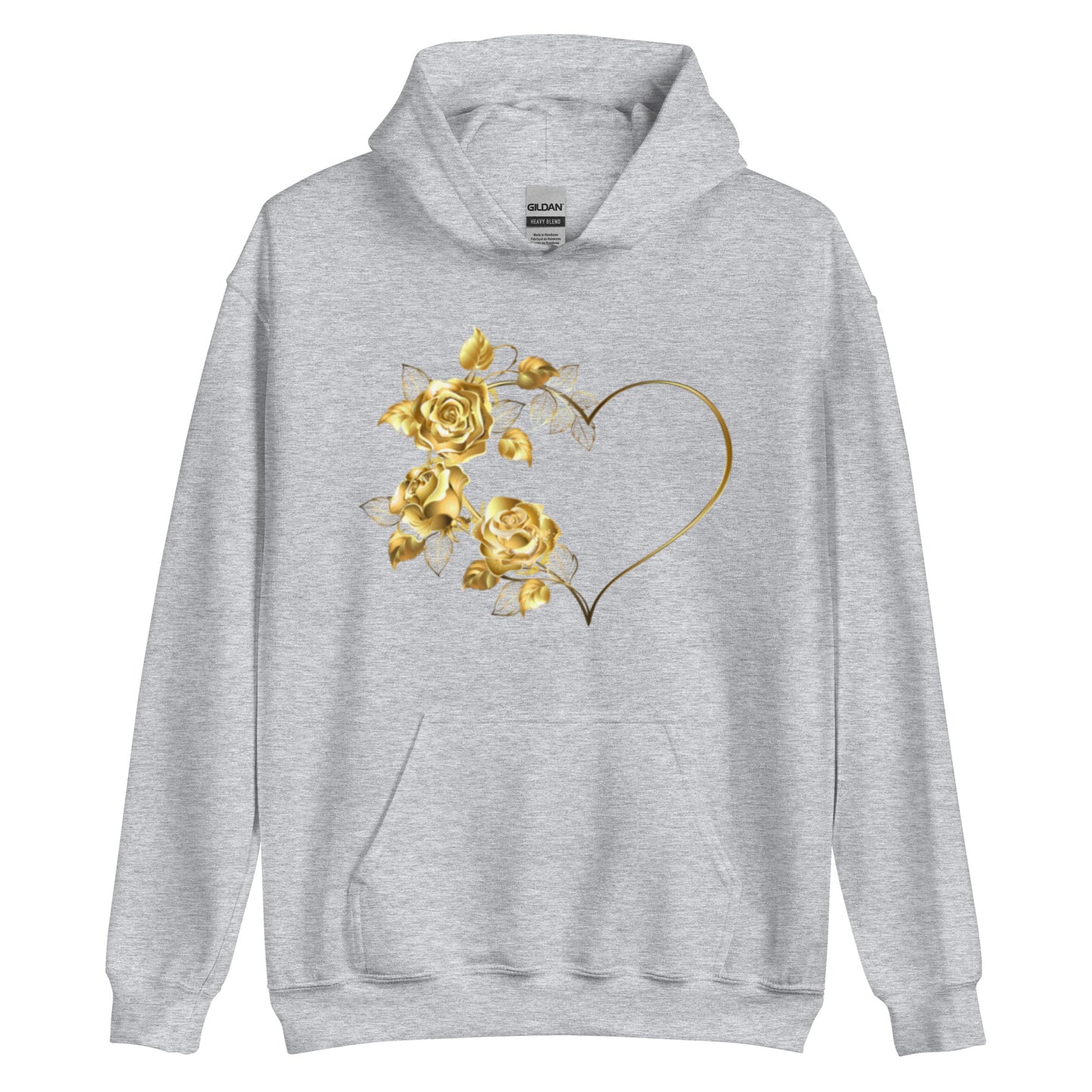 Gold Rose Heart Heavyweight Hoodie