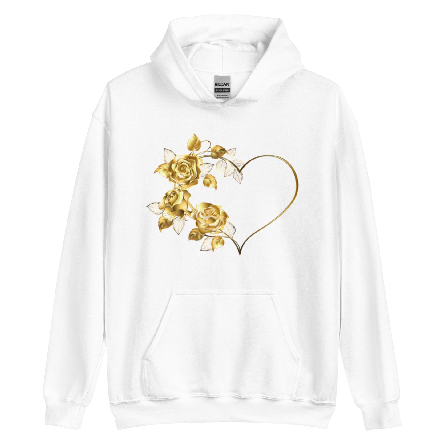 Gold Rose Heart Heavyweight Hoodie