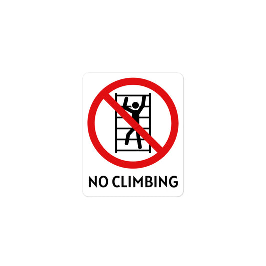 No Climbing Stickers