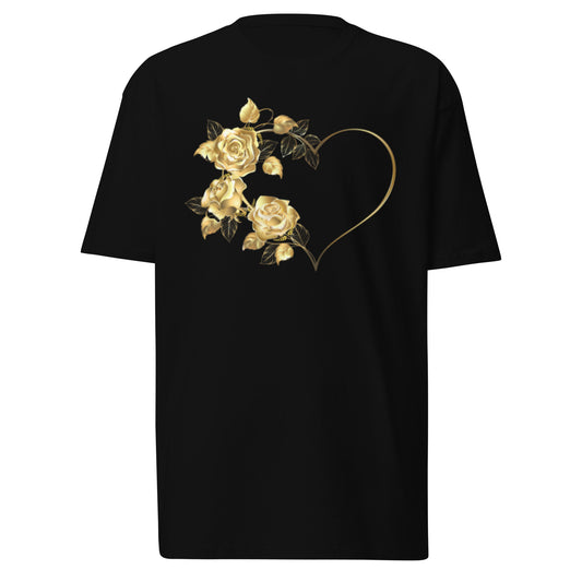 Gold Heart Rose Heavyweight Tee