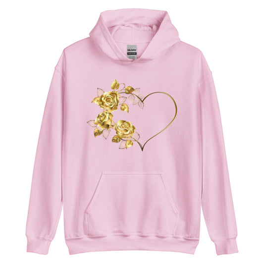 Gold Rose Heart Heavyweight Hoodie